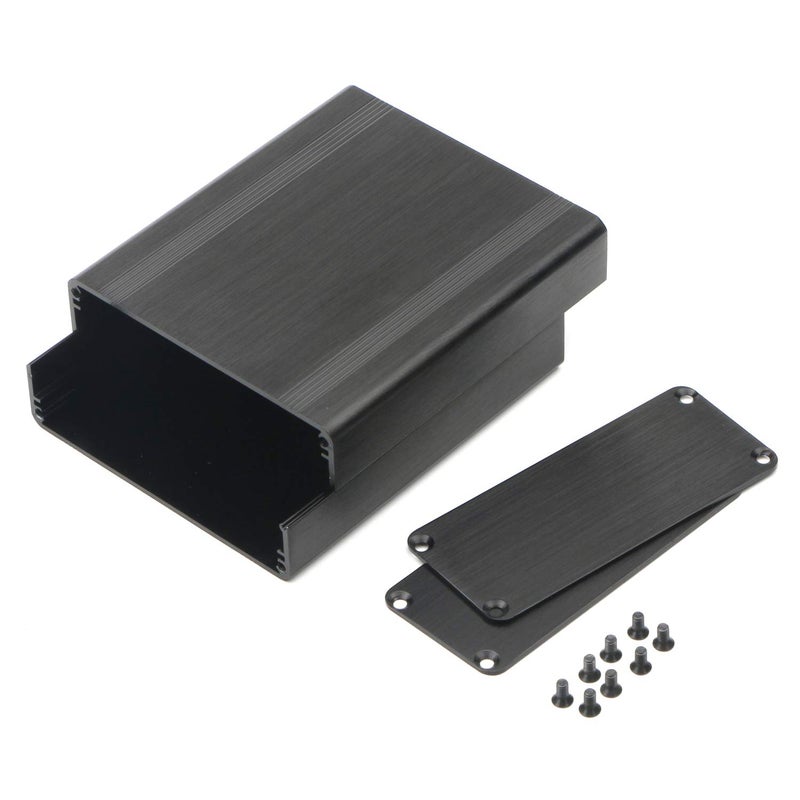 JIUWU Surface Drawing Split Aluminum Enclosure Project Box Electronic Enclosure Case for PCB Board DIY, 88x38x100mm (WHL), Black - Image 1